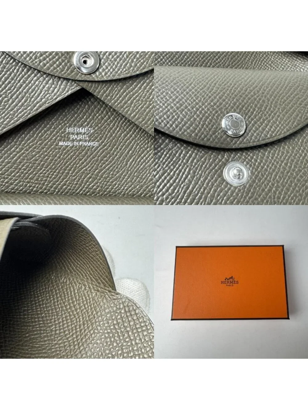 Hermes Calvi Duo Coin Case Vert Roden Epsom